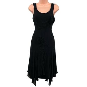 Silk and Embroidered Stenay Elegant Black Dress